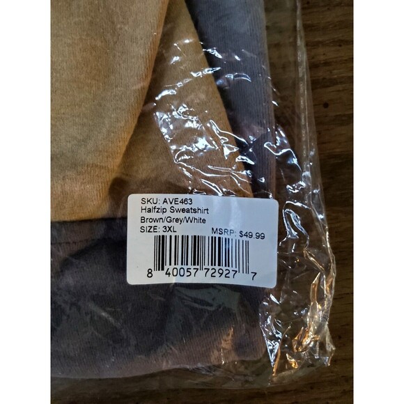 NWT Ampersand Ave Womens Half Zip Brown Gray Single Hood Sweatshirt Hoodie 3XL - Picture 3 of 5